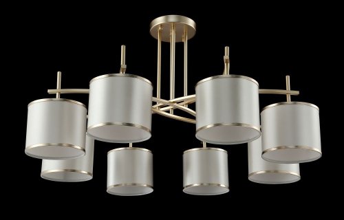 Люстра потолочная SERGIO PL8 GOLD Crystal Lux бежевая на 8 ламп, основание золотое в стиле современный  фото 3